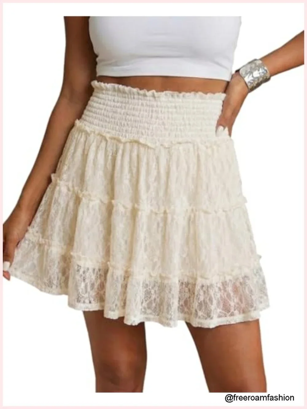 Women's Lace Mini Skirt High Waisted A-Line Skort with Shorts Y2K Trendy
